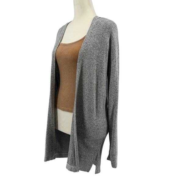 Melrose & Market Cardigan Sweater Girl L(10/12) Gray Heathered Hooded Open Front - Picture 3 of 7